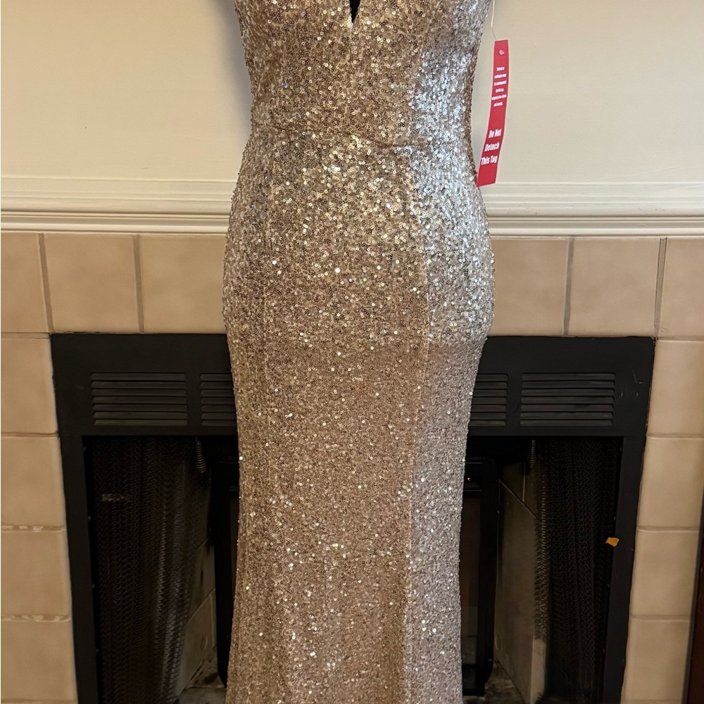 Crystal Doll Silver Sequin Party Dress